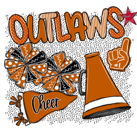 Outlaws Cheer Spirit-Burnt Orange