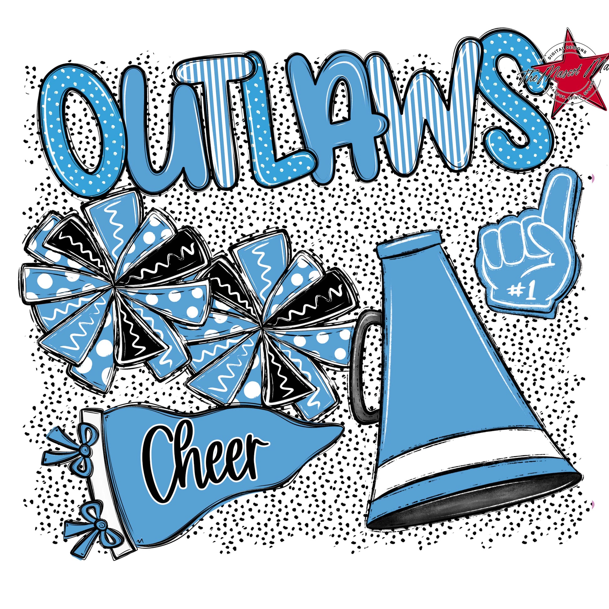 Outlaws Cheer Spirit-Carolina Blue