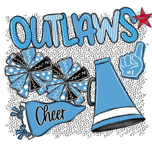 Outlaws Cheer Spirit-Carolina Blue