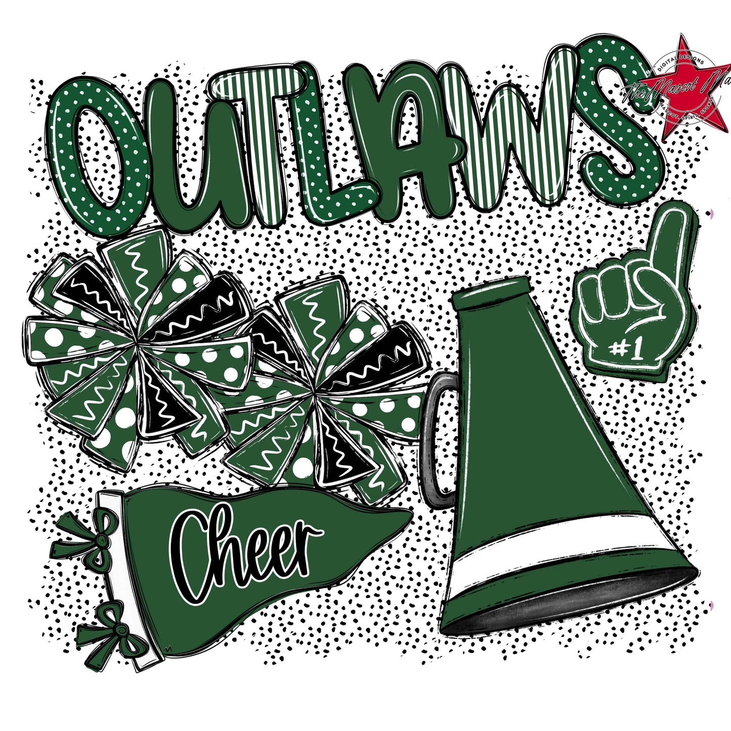 Outlaws Cheer Spirit-Green