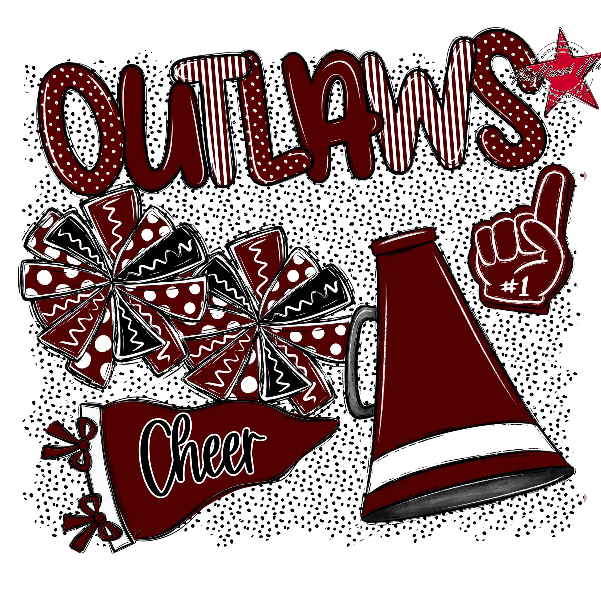 Outlaws Cheer Spirit-Maroon