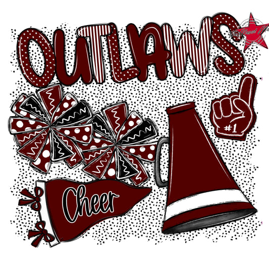 Outlaws Cheer Spirit-Maroon