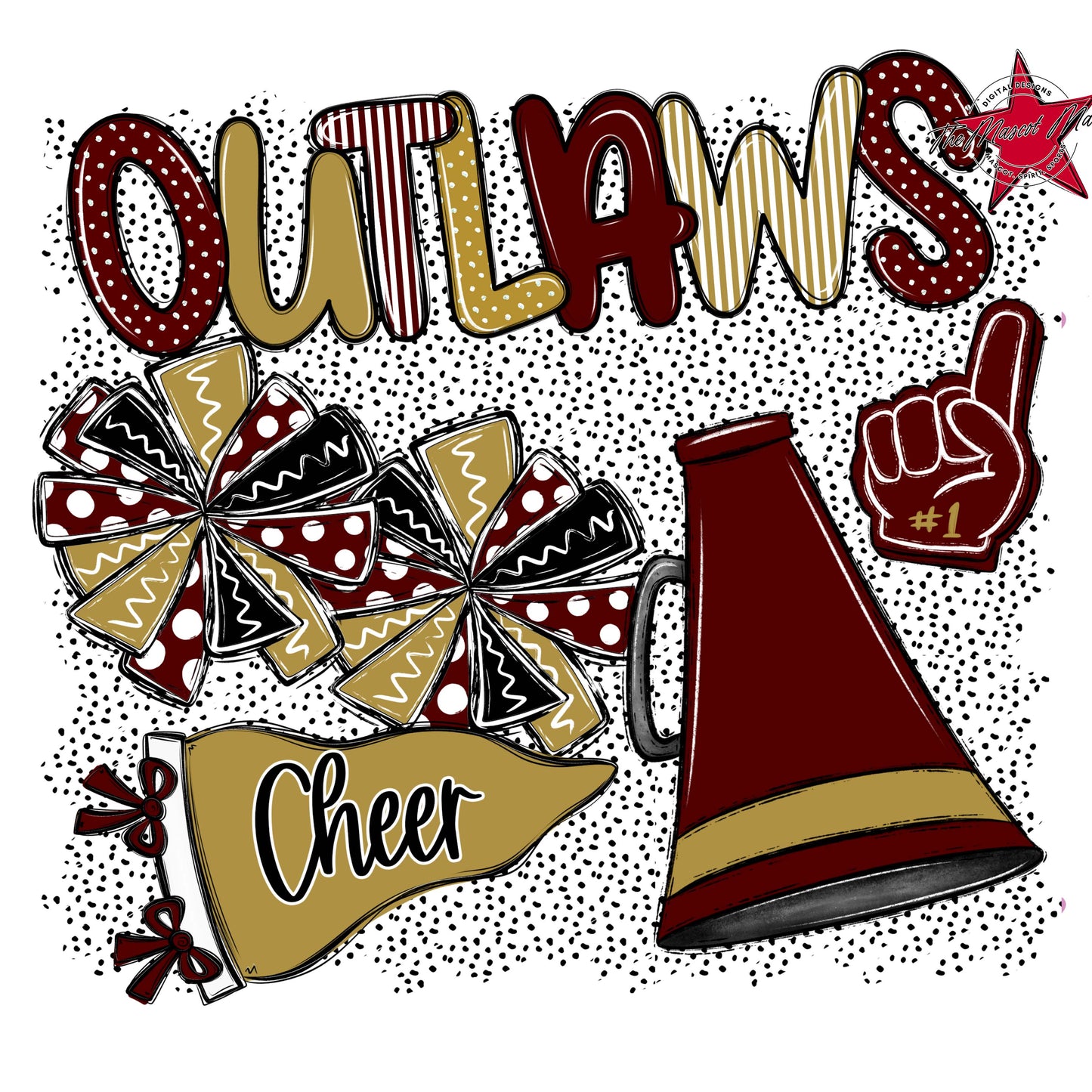 Outlaws Cheer Spirit-Maroon & Gold