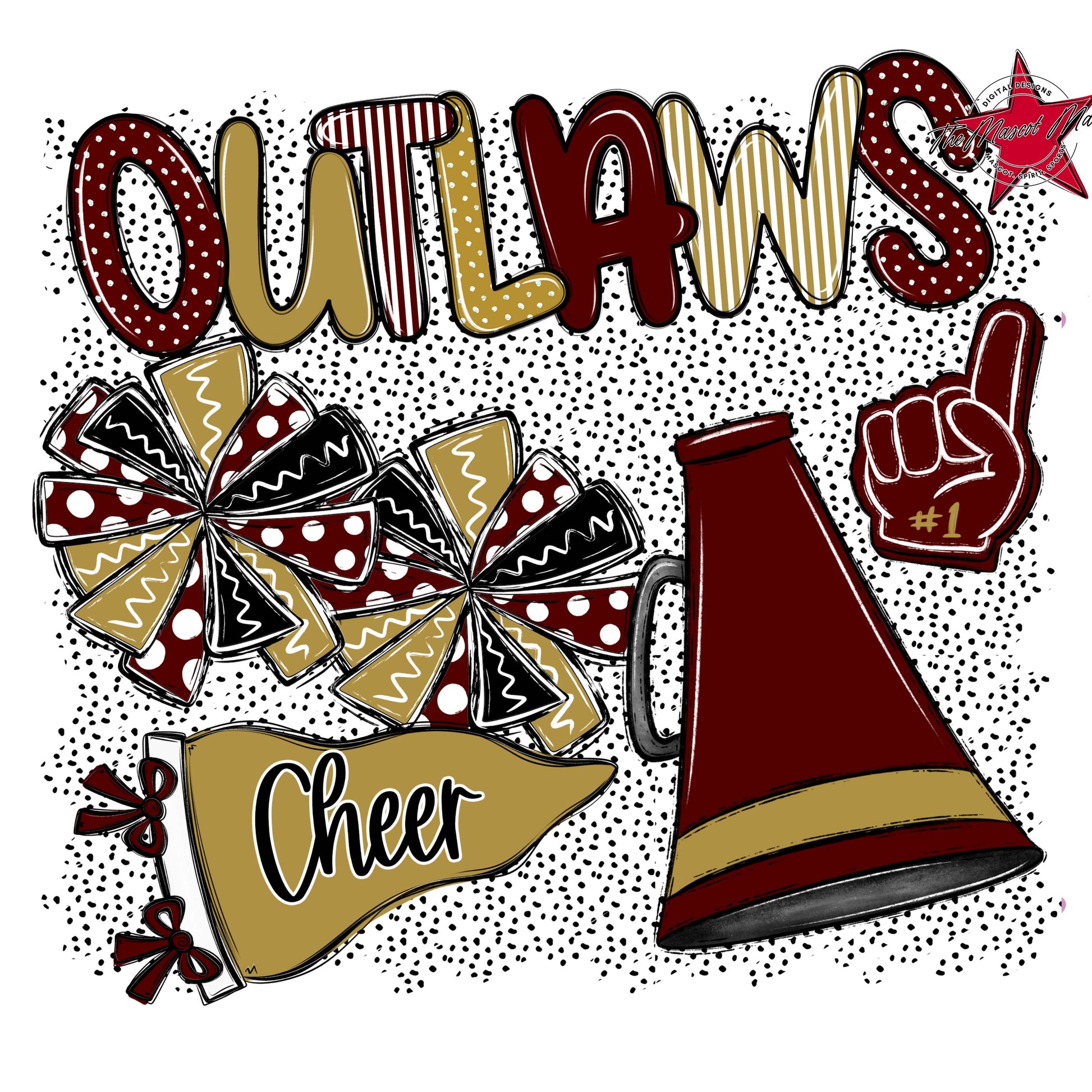 Outlaws Cheer Spirit-Maroon & Gold