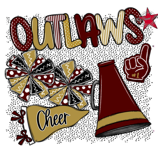 Outlaws Cheer Spirit-Maroon & Gold