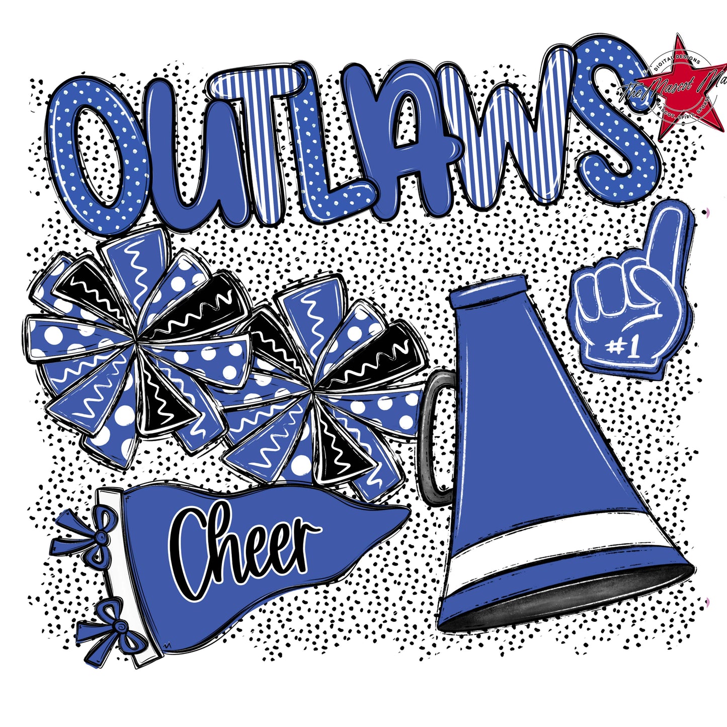 Outlaws Cheer Spirit-Off Blue