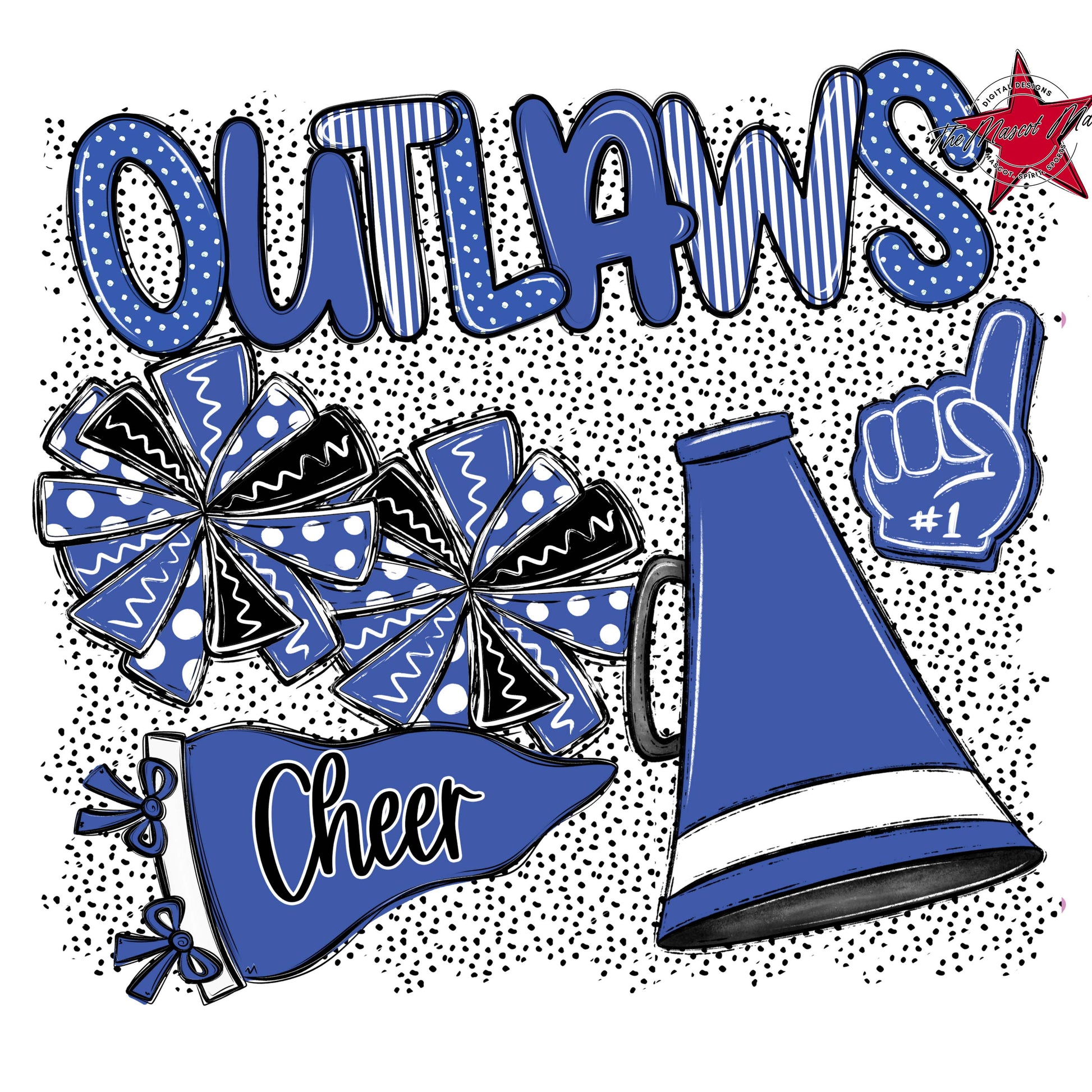 Outlaws Cheer Spirit-Off Blue