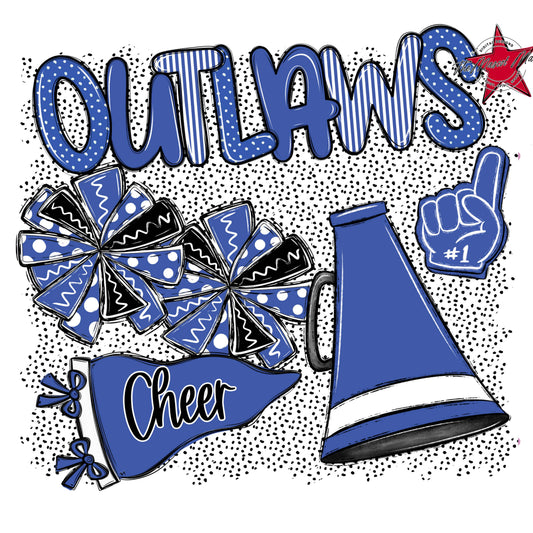 Outlaws Cheer Spirit-Off Blue