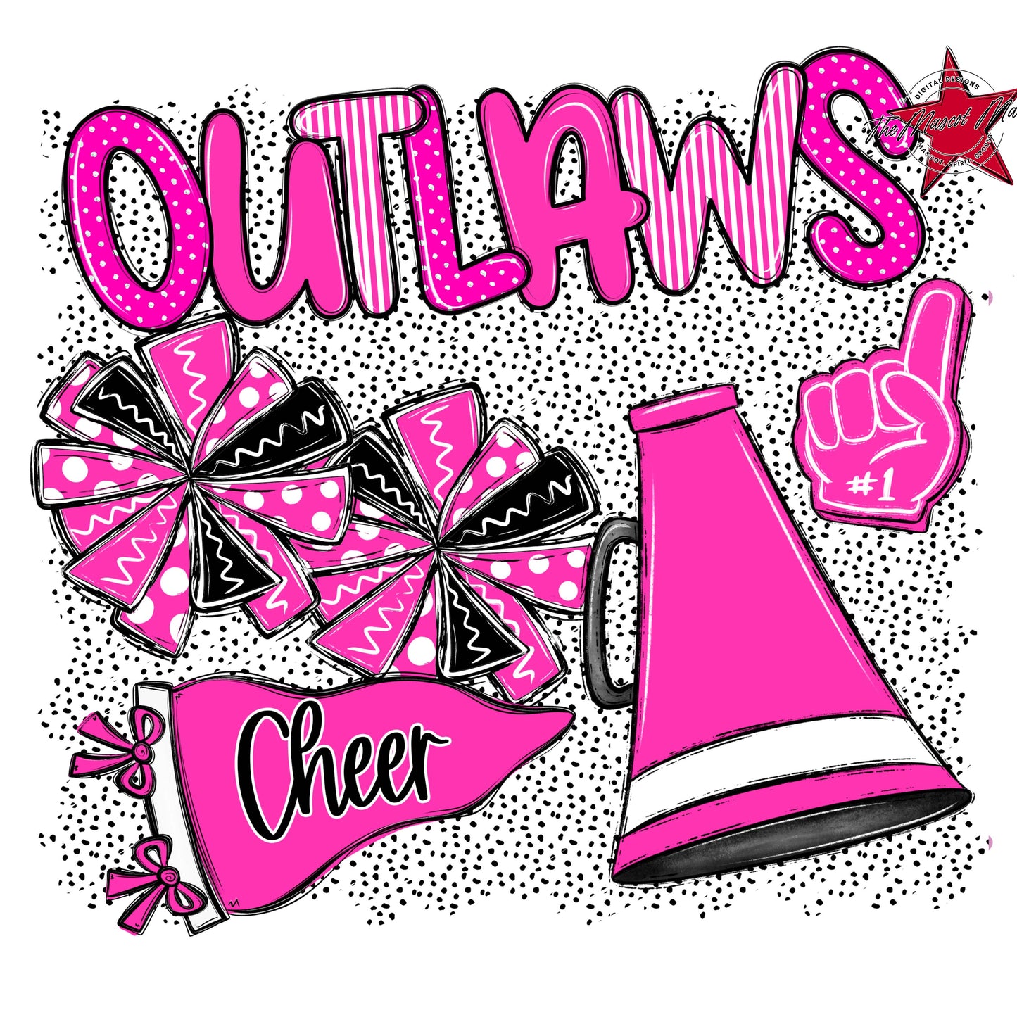 Outlaws Cheer Spirit-Pink