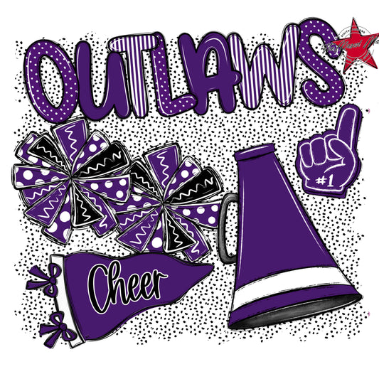 Outlaws Cheer Spirit-Purple