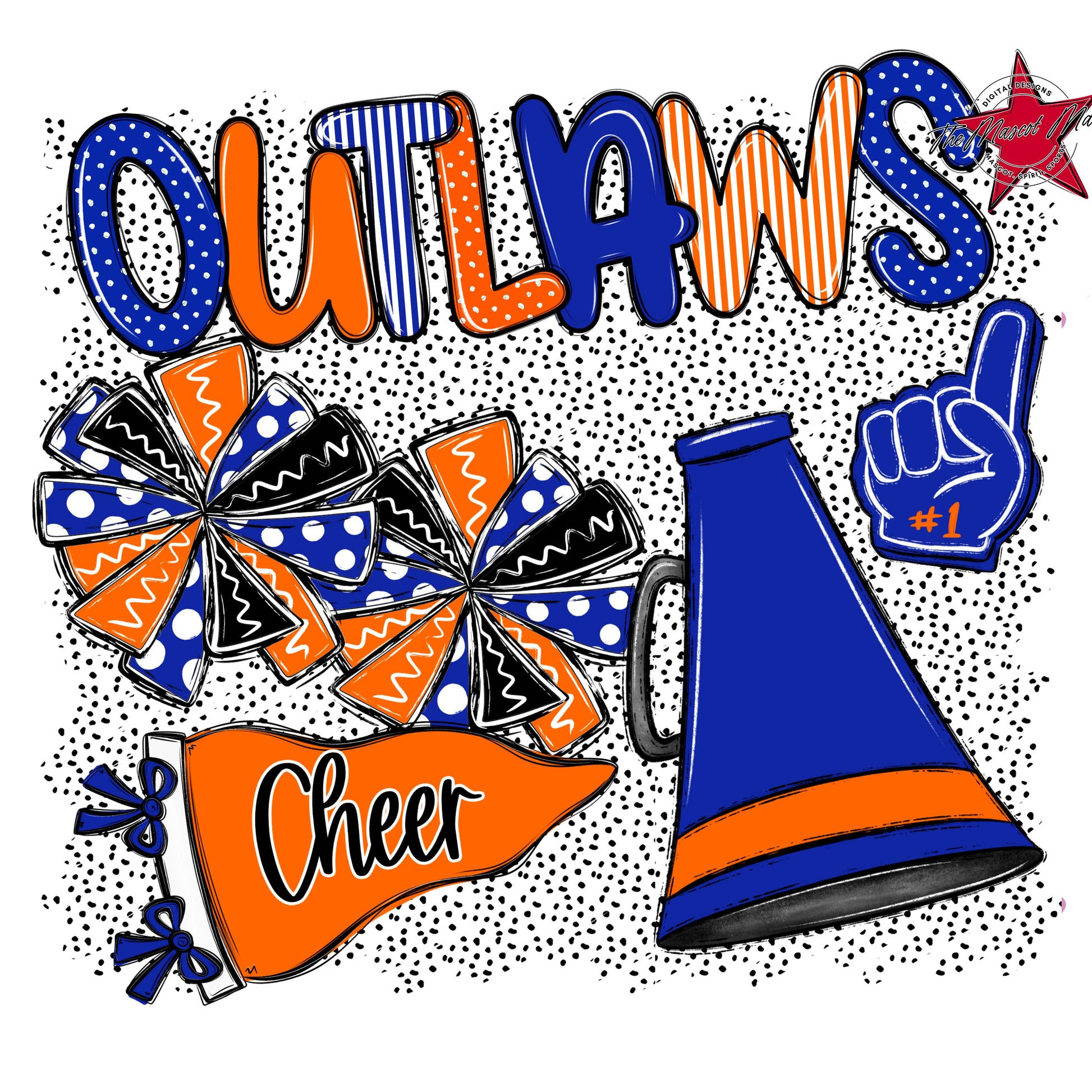 Outlaws Cheer Spirit-Royal Blue & Orange