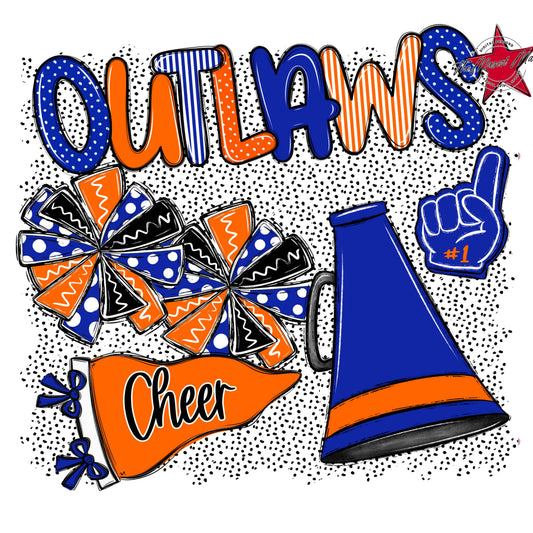 Outlaws Cheer Spirit-Royal Blue & Orange