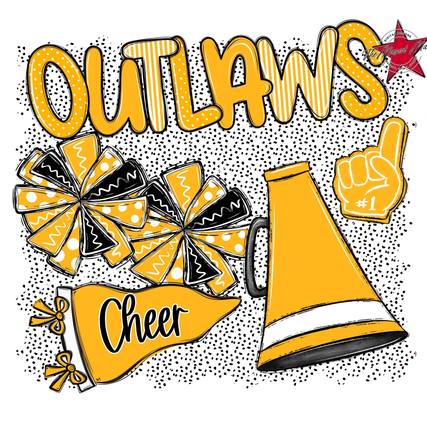 Outlaws Cheer Spirit-Yellow