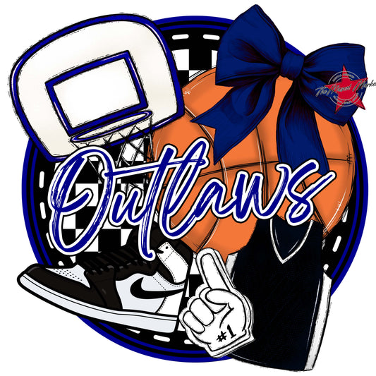 Outlaws Circle Basketball Frame-Blue