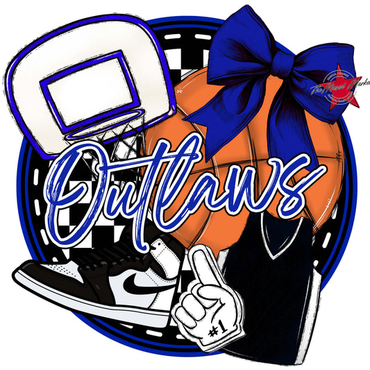 Outlaws Circle Basketball Frame-Royal Blue