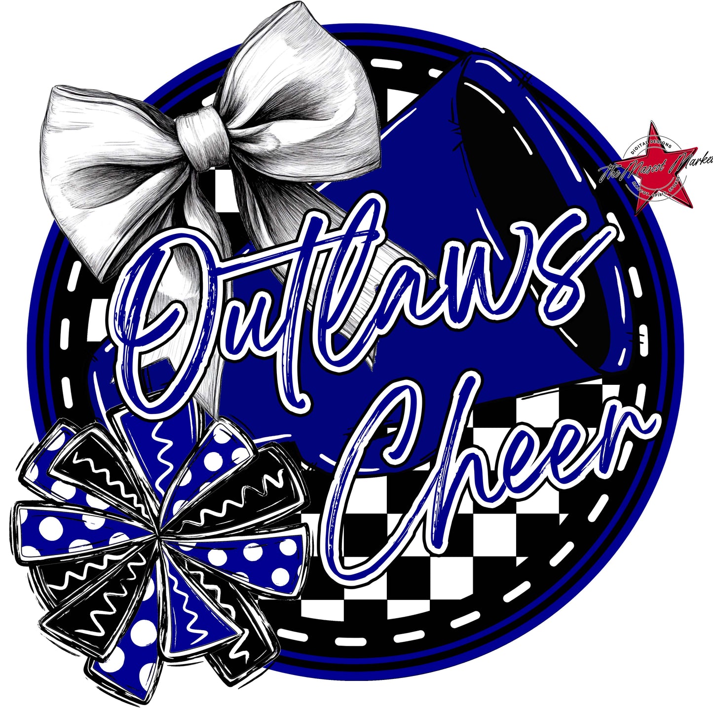 Outlaws Circle Cheer Frame-Blue