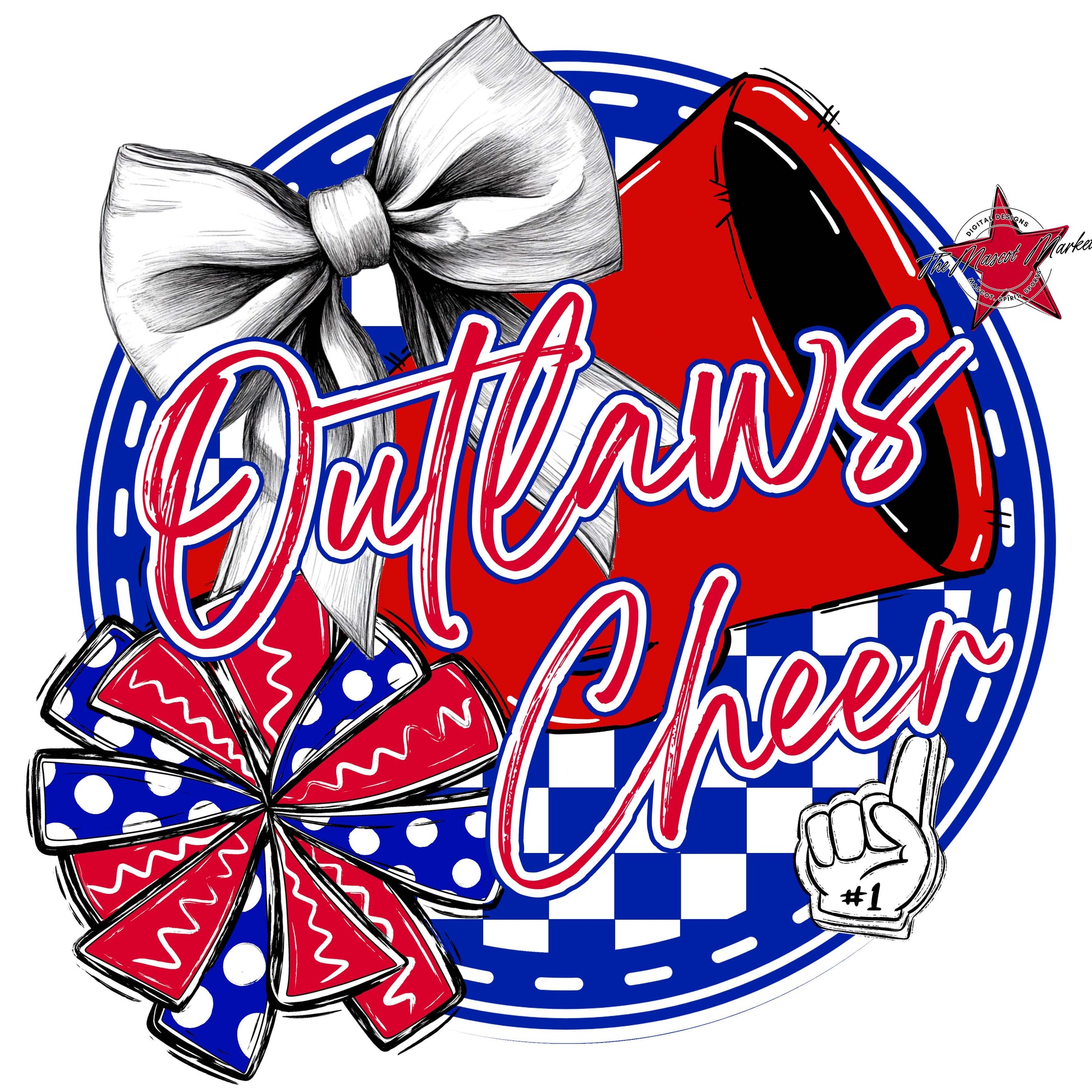 Outlaws Circle Cheer Frame-Blue & Red