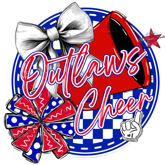 Outlaws Circle Cheer Frame-Blue & Red