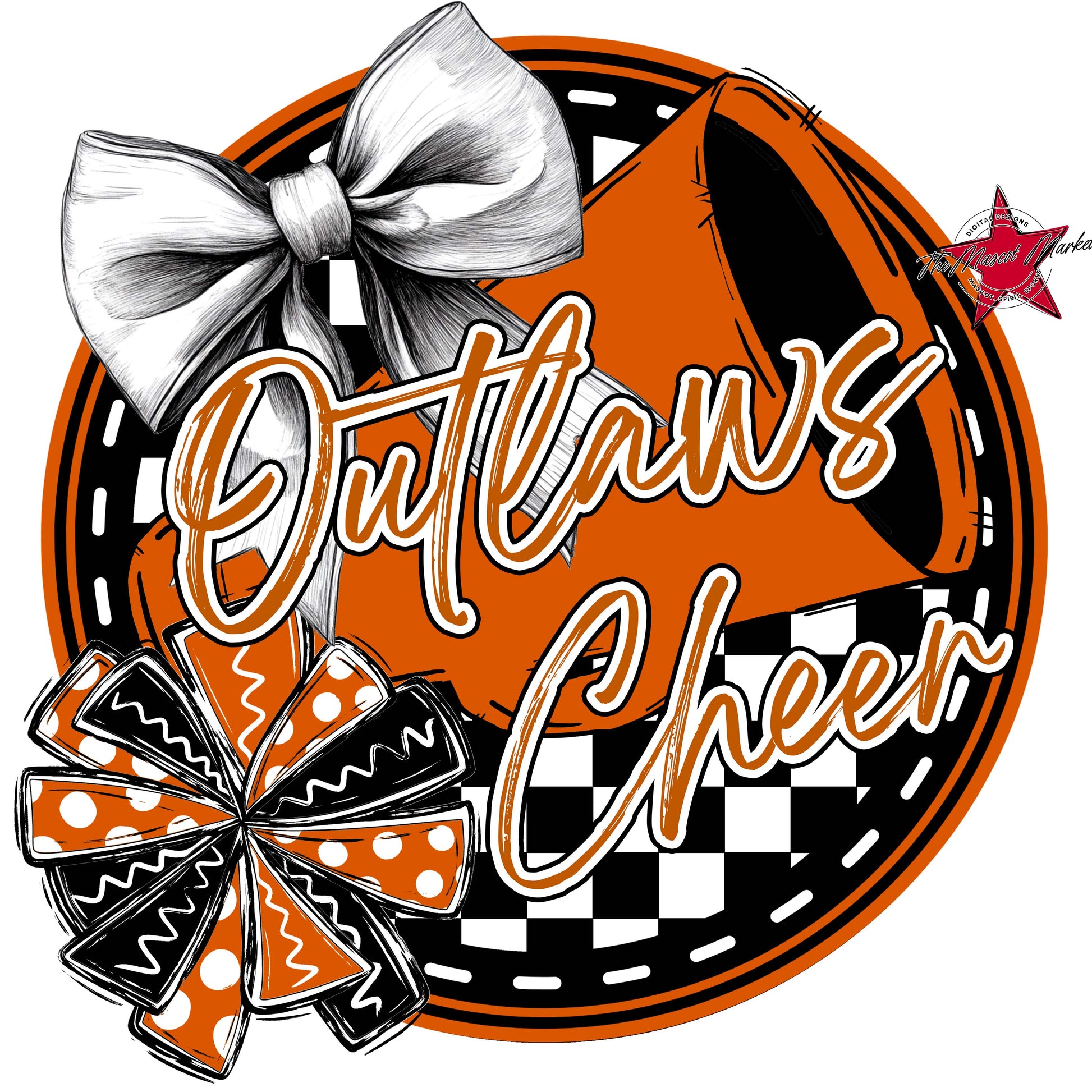 Outlaws Circle Cheer Frame-Burnt Orange