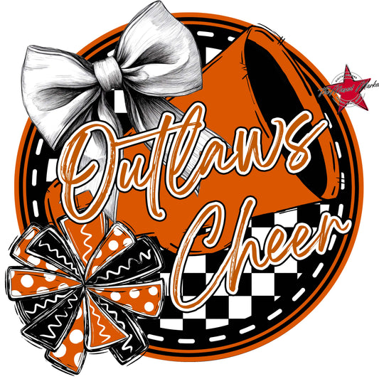 Outlaws Circle Cheer Frame-Burnt Orange