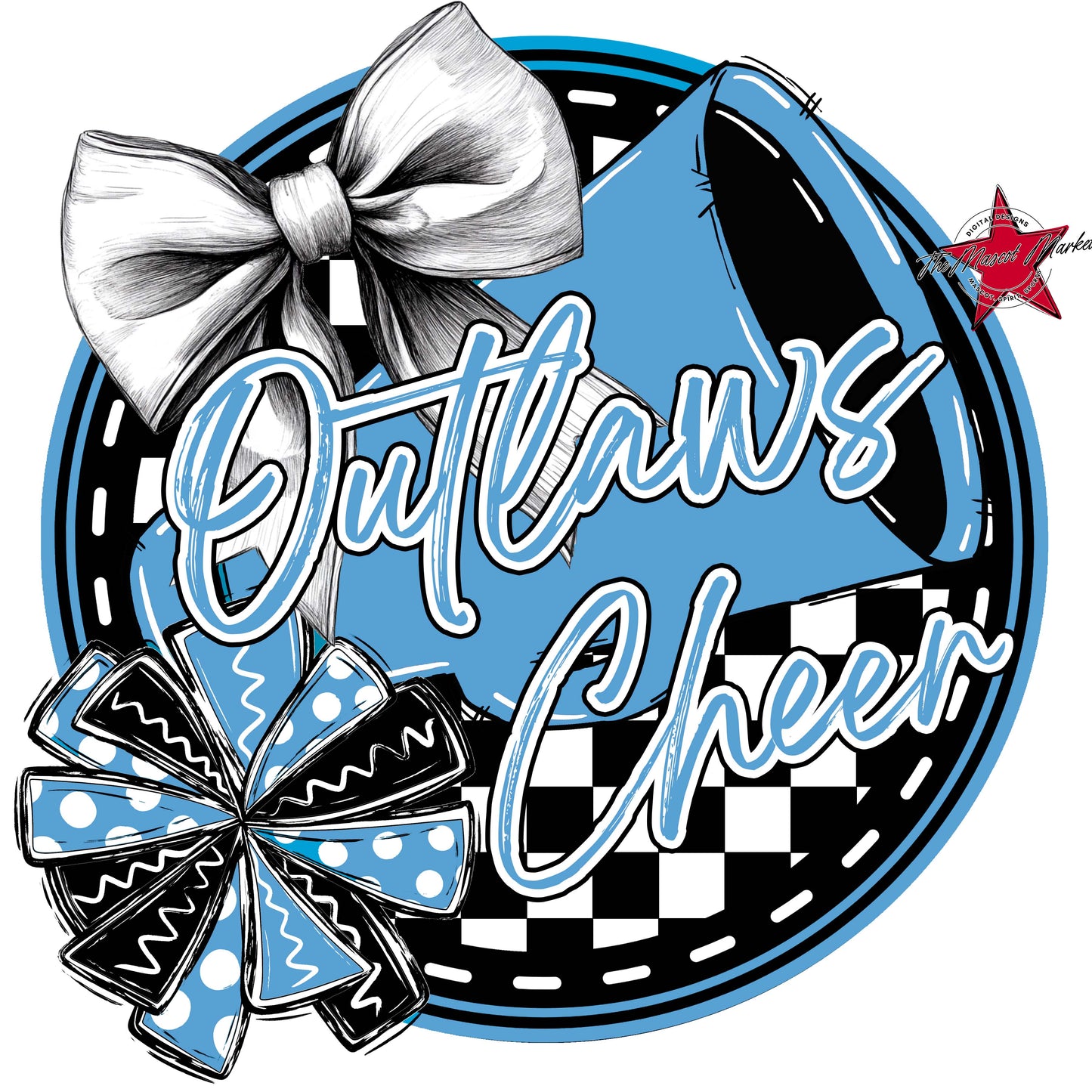 Outlaws Circle Cheer Frame-Carolina Blue