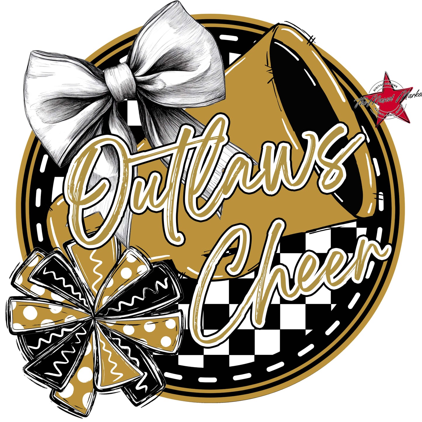 Outlaws Circle Cheer Frame-Gold