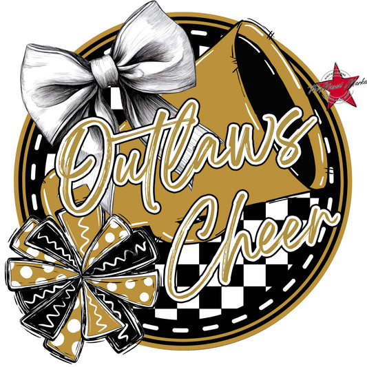 Outlaws Circle Cheer Frame-Gold