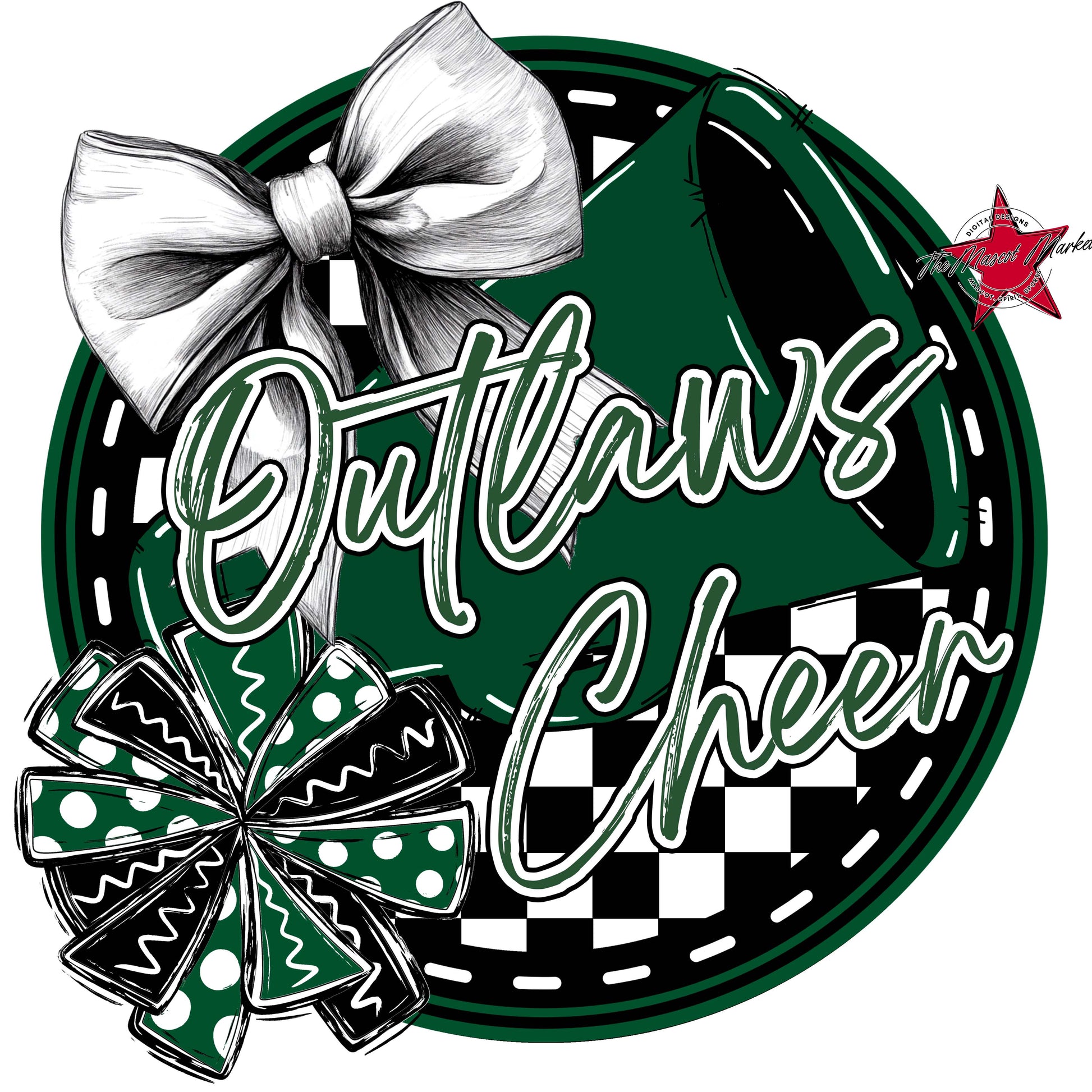 Outlaws Circle Cheer Frame-Green