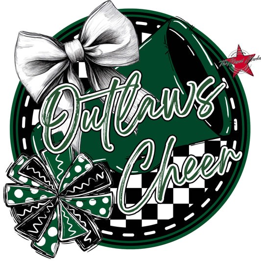 Outlaws Circle Cheer Frame-Green