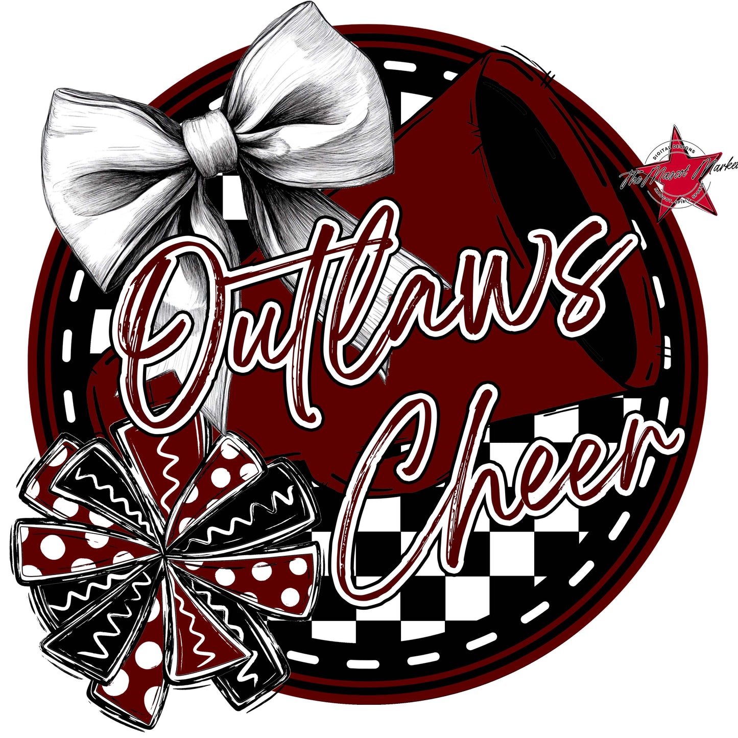 Outlaws Circle Cheer Frame-Maroon