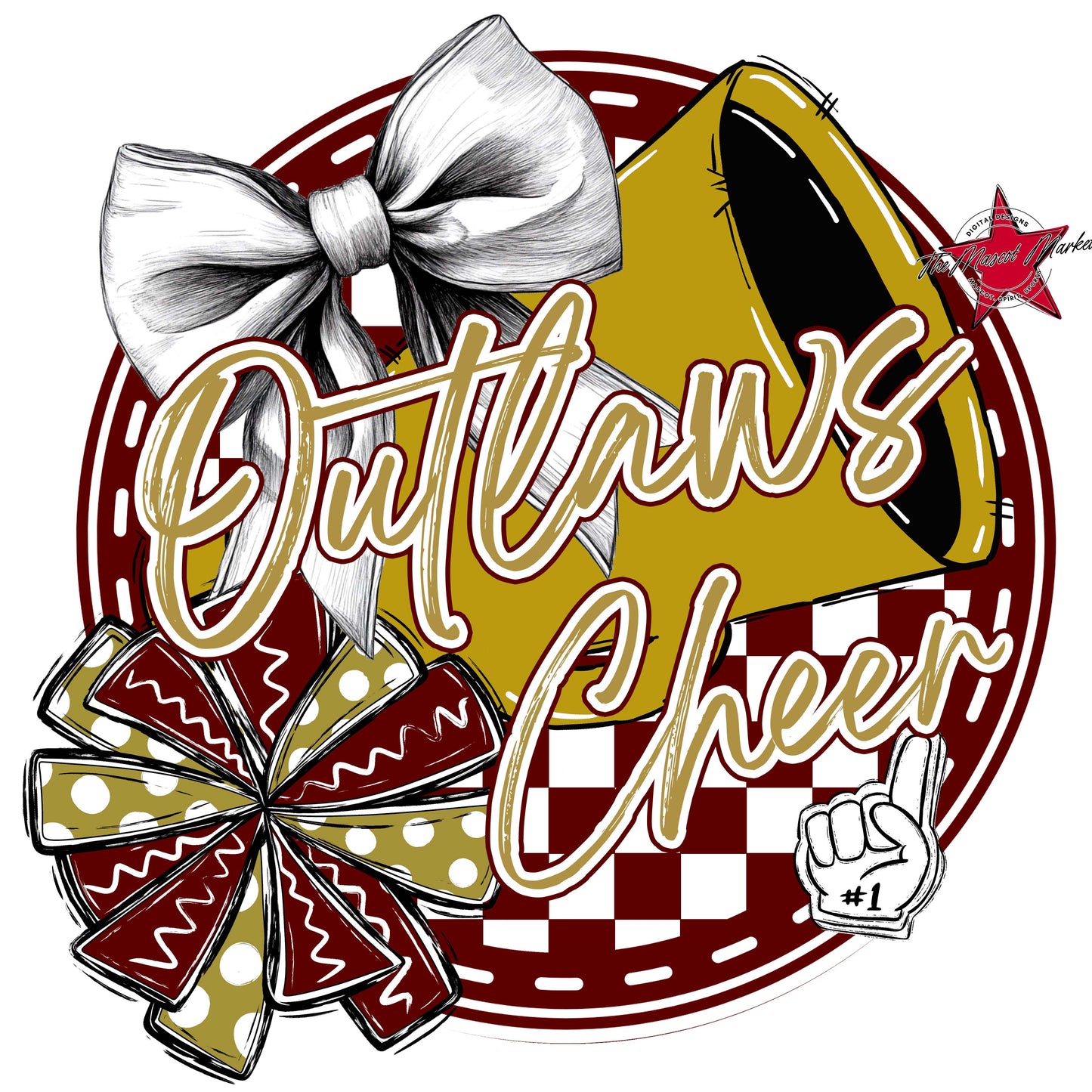 Outlaws Circle Cheer Frame-Maroon & Gold