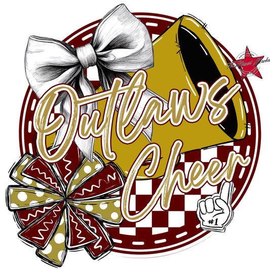 Outlaws Circle Cheer Frame-Maroon & Gold