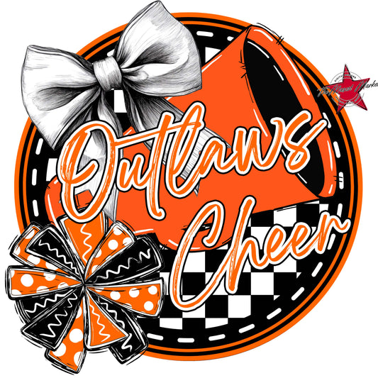 Outlaws Circle Cheer Frame-Orange