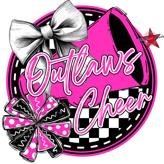 Outlaws Circle Cheer Frame-Pink