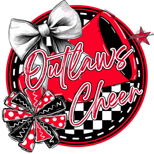 Outlaws Circle Cheer Frame-Red