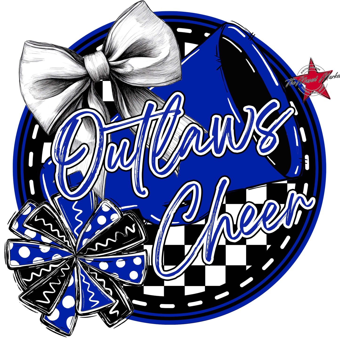 Outlaws Circle Cheer Frame-Royal Blue
