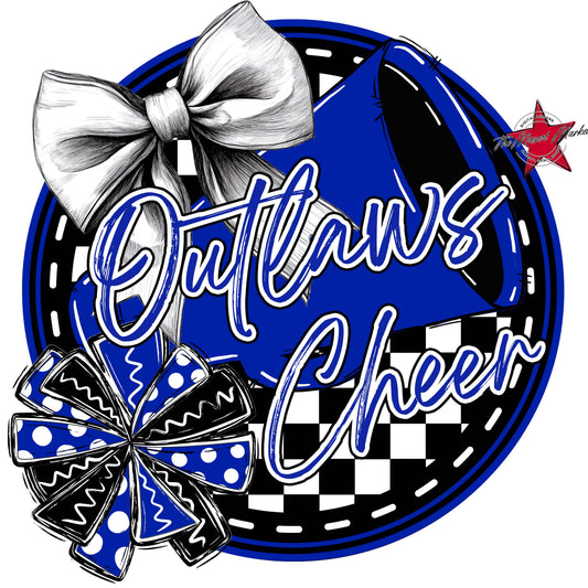 Outlaws Circle Cheer Frame-Royal Blue