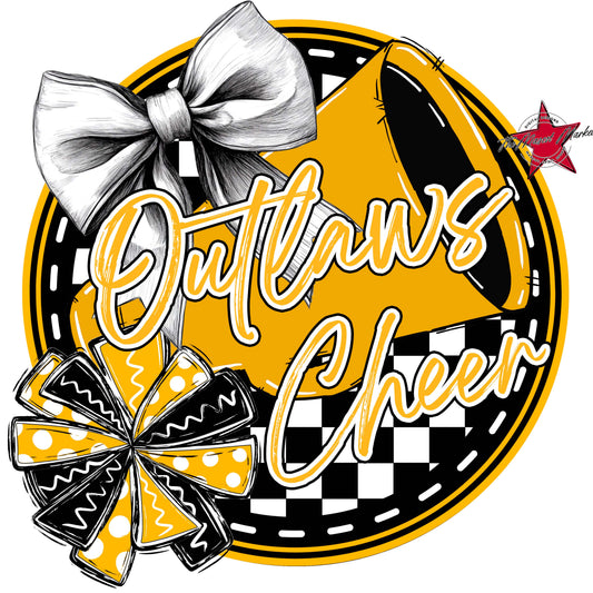 Outlaws Circle Cheer Frame-Yellow