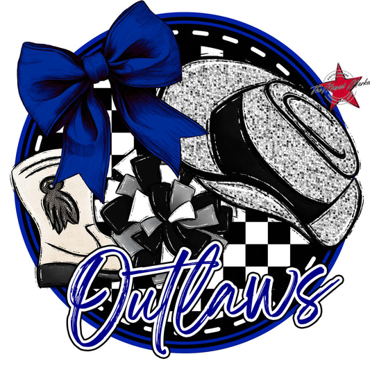 Outlaws Circle Drillteam Frame-Blue
