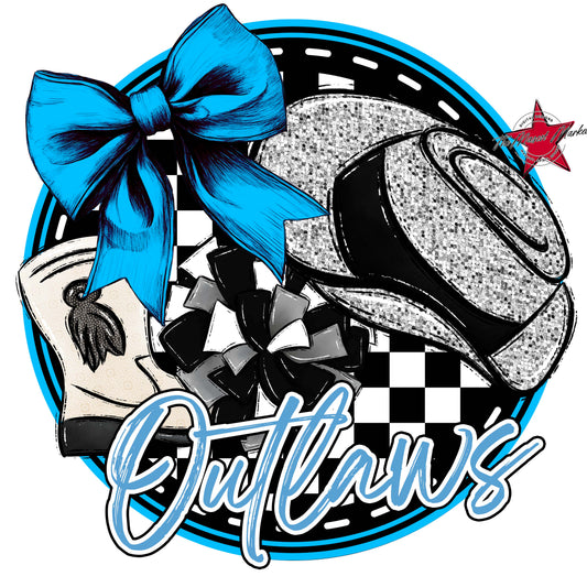Outlaws Circle Drillteam Frame-Carolina Blue
