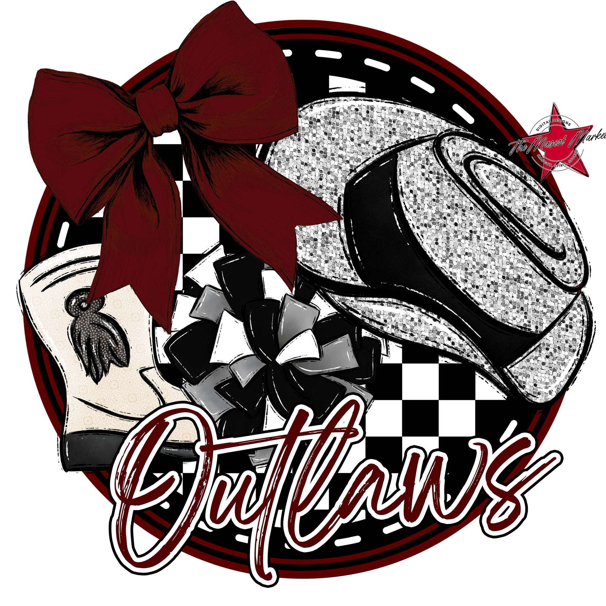Outlaws Circle Drillteam Frame-Maroon