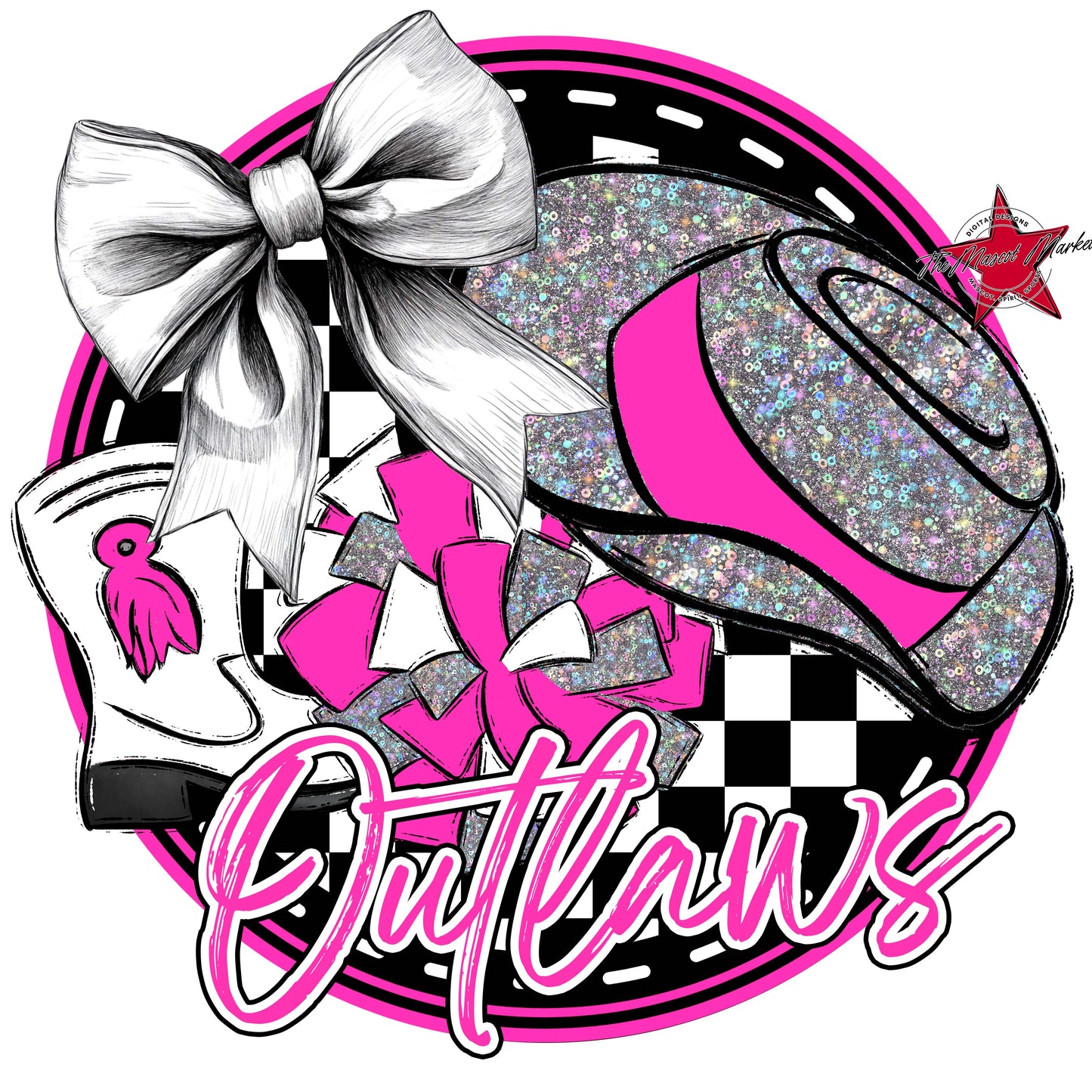Outlaws Circle Drillteam Frame-Pink