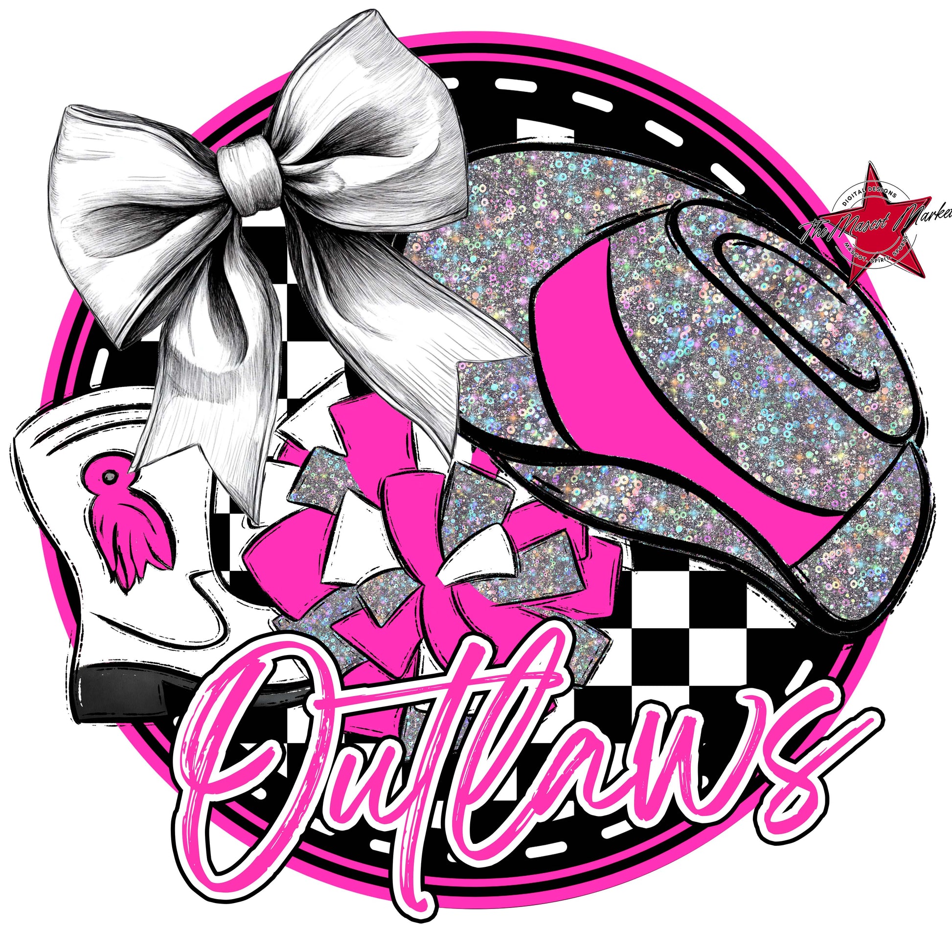 Outlaws Circle Drillteam Frame-Pink