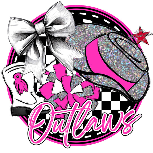 Outlaws Circle Drillteam Frame-Pink