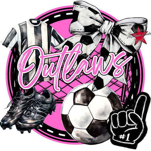 Outlaws Circle Soccer Frame-Baby Pink