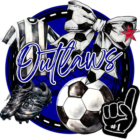 Outlaws Circle Soccer Frame-Blue