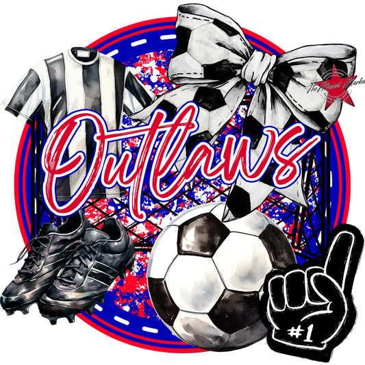 Outlaws Circle Soccer Frame-Blue & Red