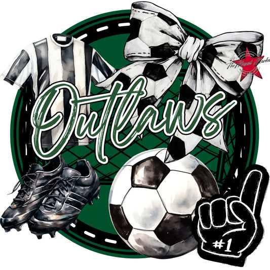 Outlaws Circle Soccer Frame-Green