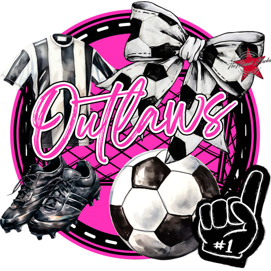Outlaws Circle Soccer Frame-Pink