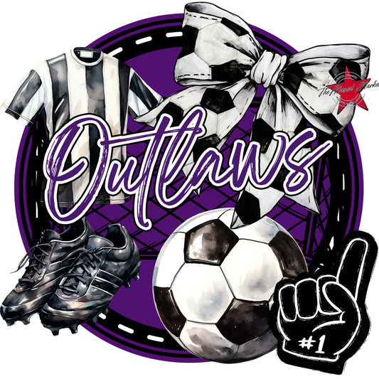 Outlaws Circle Soccer Frame-Purple